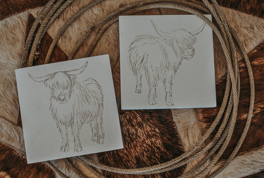 Highland Cow Sign (Set) - FINAL SALE