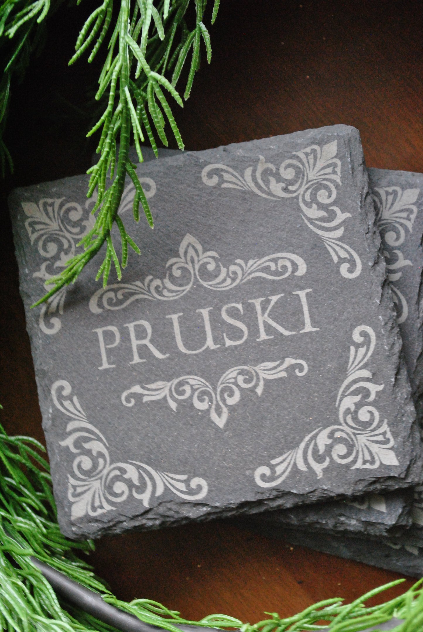 Custom Name Coaster Set (Elegant)